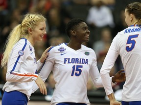 Right-side power hitter Shainah Joseph of Ottawa played a key role in the University of Florida Gators reaching the NCAA division 1 women's volleyball championship game in December. (UAA Communications photo)