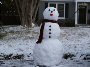 This snowman might be in trouble.