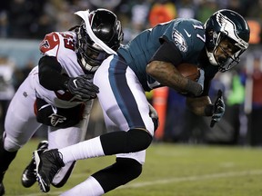 In this Saturday, Jan. 13, 2018, file photo, Philadelphia Eagles' Alshon Jeffery runs during a game against the Atlanta Falcons in Philadelphia. (AP Photo/Matt Rourke, File)