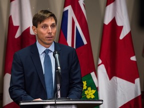 Ontario Progressive Conservative Leader Patrick Brown speaks at a press conference at Queen's Park in Toronto on Wednesday, January 24, 2018.