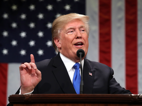 U.S. President Donald J. Trump delivers the State of the Union address on Jan. 30, 2018 in Washington, DC.