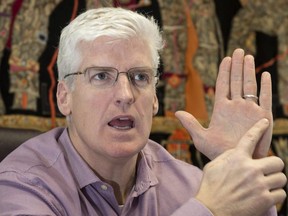 Scott Delaney of the McGill University Health Centre and team doctor for the MLS Montreal Impact and assistant team doctor for the CFL Montreal Alouettes resounds to a question during an interview Monday, January 8, 2018 in Montreal.