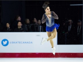 Gabrielle Daleman of Newmarket, Ont., performs her free program during the senior women's competition of the Canadian figure skating championships in Vancouver on Saturday.