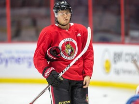 Filip Chlapik during Ottawa Senators training camp on Sept. 21, 2017