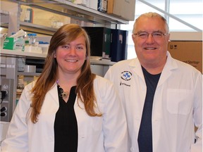 Postdoctoral fellow Dr. Marie-Claude Bourgeois-Daigneault with Dr. John Bell, co-authors of the new study.