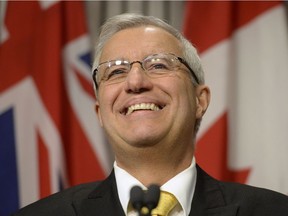 Ontario PC party interim leader Vic Fedeli speaks at a press conference after a caucus meeting at Queen's Park in Toronto on Friday, January 26, 2018. Fedeli has been named interim leader of Ontario's Progressive Conservatives after Patrick Brown's resignation in the face of sexual misconduct allegations.