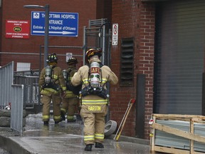 Ottawa Fire Services were called to the Civic Hospital in Ottawa Friday Jan 12, 2018. The fire department reported Friday morning that they were investigating a smoky fire in the power vault at the Civic campus of the Ottawa Hospital. As of 10:20 a.m., a fire department spokeswoman said that a working fire had been declared to get extra resources to a hydro installation on the Ruskin side of the complex and that the Civic had mobilized emergency staff.  Tony Caldwell