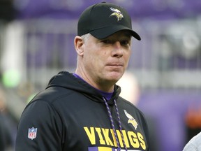 Vikings offensive coordinator Pat Shurmur  was hired to be the New York Giants head coach on Monday. (The Associated Press)