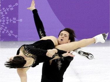 Canada's Tessa Virtue and Scott Moir skate during the figure skating ice dance team event on Sunday. Leah Hennel/Postmedia