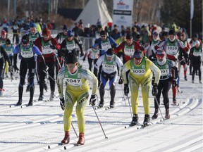 Skiers take part in the Gatineau Loppet classic cross-country ski races in Gatineau on Saturday.   Patrick Doyle/Postmedia