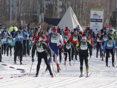 Skiers take part in the 27K classic race on Saturday. Patrick Doyle/Postmedia