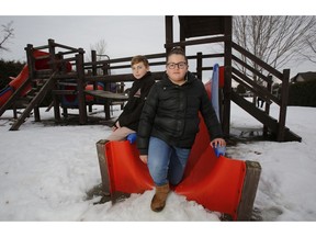 Anthony Fiorenza, 12, and his sister Alessa Fiorenza, 10,  in Stittsville on Monday, February 19, 2018. They are unhappy about the changes the city has planned for their neighbourhood playground.