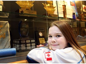 Danika Glenn, 11, has been on a mission to get a dedicated trophy case for girls' hockey trophies at the Goulbourn Recreation Complex.