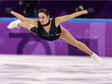 Kaetlyn Osmond of Canada performs in the figure skating team event women's short program on Sunday.