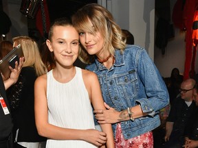 Actress Millie Bobby Brown and Paris Jackson attend the Calvin Klein Collection fashion show during New York Fashion Week on September 7, 2017 in New York City.