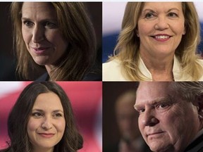 PC leadership contenders Caroline Mulroney (top, left),Christine Elliot (top, right), Tanya Granic Allen (bottom, left) and Doug Ford (TORONTO SUN GRAPHICS)