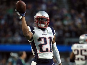 Malcolm Butler of the New England Patriots warms up prior to Super Bowl LII against the Philadelphia Eagles at U.S. Bank Stadium on February 4, 2018 in Minneapolis. (Mike Ehrmann/Getty Images)