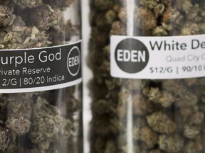 Marijuana products are pictured at Eden Medicinal Society in Vancouver, Thursday, Jan. 30, 2018.