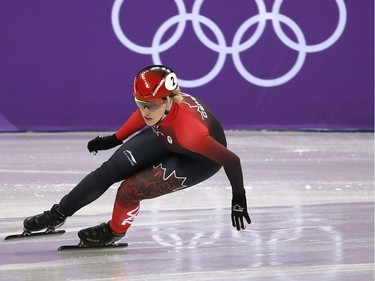 Canada's Marianne St Gelais skates during the women's 500-metre short-track speed skating heats on Saturday. Leah Hennel/Postmedia