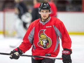 Chris Wideman has been skating during practice, but still in a no-contact jersey, although he still hopes to play some games before the season ends April 7.   Wayne Cuddington/Postmedia