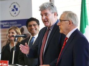 The lineup of Liberal MPPs for Friday's funding announcement included, left to right, Yasir Naqvi, John Fraser and Bob Chiarelli. Jean Levac/Postmedia