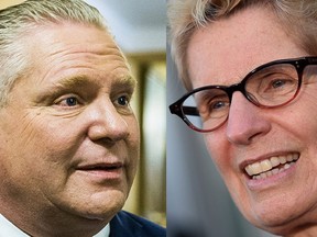 PC leader Doug Ford (left) and Premier Kathleen Wynne. (THE CANADIAN PRESS)