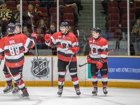 The Ottawa 67's beat the Barrie Colts in overtime on Thursday night. (Valerie Wutti/Blitzen Photography)