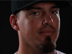 Scott Maine is seen here in a training camp photo with the Miami Marlins in 2013. He has signed with the Can-Am League's Ottawa Champions for 2018.