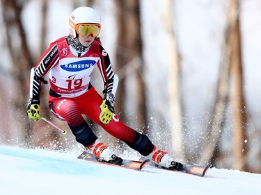 Mollie Jepsen of Canada competes in the women's standing giant slalom event in South Korea on Wednesday.