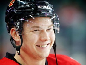 The offence still hasn't come for Curtis Lazar in Calgary, but he's happy again and the  Flames' coach has been happy with his play.