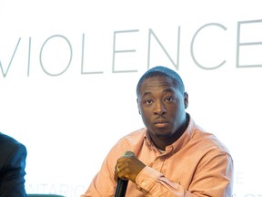 Ottawa resident Chad Aiken participates in the Violence 360 event held at Shopify HQ on Elgin Street.  Chad is featured in a video discussing his experiences dealing with being racially profiled by Ottawa Police.