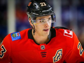 Calgary Flames Sean Monahan during the pre-game skate before a game on March 16. Al Charest/Postmedia