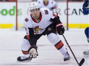 Senators defenceman Chris Wideman, seen here in an October game at Vancouver, hasn't played since being injured in a Nov 16 contest against the Penguins.