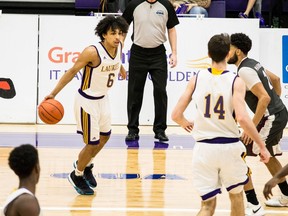 Ottawa's Ali Sow set a Wilfrid Laurier University men's basketball scoring record for most points by a rookie. Charity Matheson photo