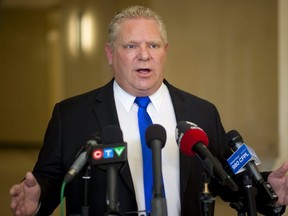 Doug Ford, an Ontario PC leadership hopeful was in London, Ont. on Monday March 5, 2018 saying that they need to revert to paper ballots as lots of voters for the leadership are not getting access to the electronic system. Mike Hensen/The London Free Press/Postmedia Network