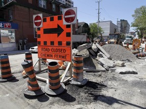 Files: Road construction on Elgin Street and Gladstone in Ottawa