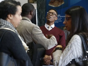 People gathered at Ottawa City Hall for a town hall about the progress being made after release of the Addressing Anti-Black Racism Report in February 2017.