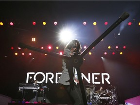 Front man Kelly Hansen was the Foreigner band member chiefly responsible for pumping up the crowd at TD Place arena on Friday night.   Tony Caldwell/Postmedia