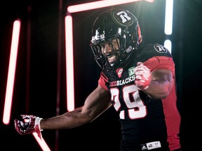 William Powell of the Ottawa Redblacks poses during a Mark's CFL Week photo session at Winnipeg on Friday. CFL Photo/Johany Jutras