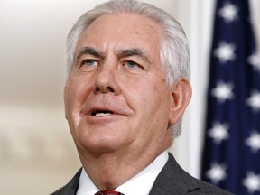 In this Jan. 29, 2018, photo, Secretary of State Rex Tillerson speaks at the State Department in Washington. (AP Photo/Jacquelyn Martin)