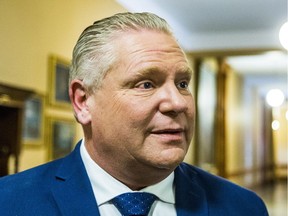 PC Leader Doug Ford raised the possibility of selling legal marijuana through the private sector instead of an LCBO monopoly, but subsequently eased off his comments.