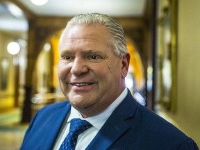 Doug Ford, leader of the PC Party of Ontario, drops by the PC Party offices in Queen's Park in Toronto, Ont. on Monday March 12, 2018.