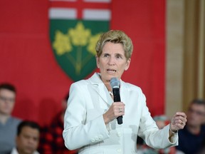 Ontario Premier Kathleen Wynne speaks during a town hall meeting in Ottawa on Thursday, Jan. 18, 2018. THE CANADIAN PRESS/Justin Tang