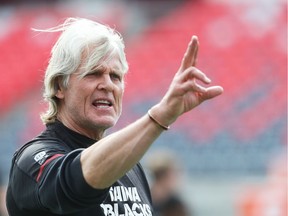 Linebackers coach Mark Nelson of the Ottawa Redblacks during their mini camp at TD Place in Ottawa, April 24, 2018.