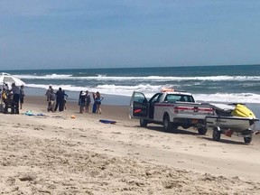 A vacationing New York firefighter rescued three girls caught in a rip current off the coast of North Carolina. (Oswego Fire Department)