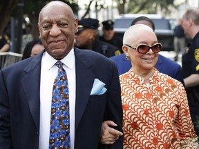 Actor and comedian Bill Cosby and his wife Camille arrive for the closing arguments in the retrial of his sexual assault case at the Montgomery County Courthouse in Norristown, Pennsylvania on April 24, 2018.