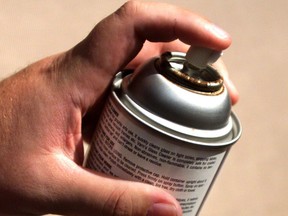 An aerosol can.