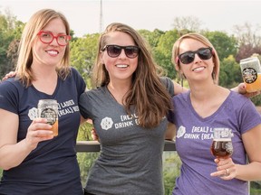 From left: Jen Reinhardt, Erica Campbell and Jaime Hobbs are co-founders of the Society of Beer Drinking Ladies.