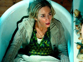 This image released by Paramount Pictures shows Emily Blunt in a scene from "A Quiet Place." (Jonny Cournoyer/Paramount Pictures via AP)