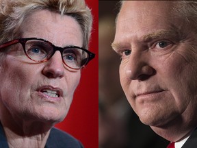 Ontario Premier Kathleen Wynne and PC Leader Doug Ford